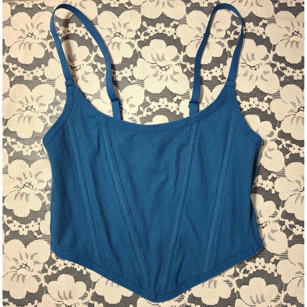Colsie Casual Corset Top in teal Size XS Beach Summer Festival Vibes